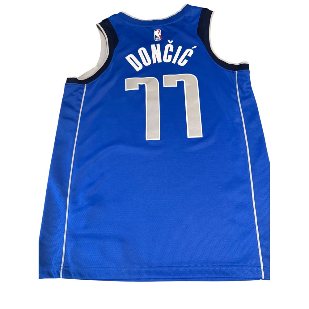Nike Luka Doncic Dallas Mavericks NBA Swingman Jersey Blue 77 Mens Medium 44 - Picture 5 of 6